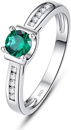 925 Sterling Silver Rings Created Emerald Cubic Zirconia CZ Heart Infinity Solitaire Engagement Eternity Wedding Band for Women
