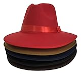 Bigood Unisex Women Imitation Cashmere Large Brim Panama Sun Fedora Hat