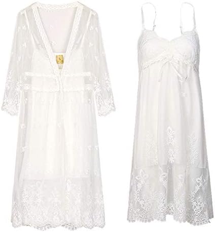 Rose Halcyon ナイトウェア ネグリジェ 寝巻き ルームウェア レース胸元 キャミソール ガウン 二点セット Vネック ホワイト 花柄刺繍 シースルー セクシー B07q4p8gth 2 140円 セール開催中最短即日発送 新作 人気 送料無料 激安 お買い得 キ フト