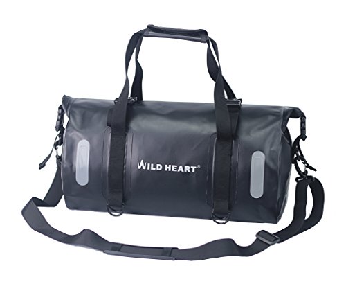 WILD HEART Waterproof Bag Duffel Bag 20L with Welded Seams Shoulder Straps, Mesh Pocket for Kayaking, Camping, Boating,Bycycle,Motorcycle (Blue, 20L)
