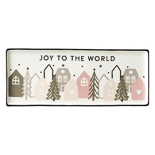 Santa Barbara Design Studio Holiday Serving Platter Christmas Village Ceramic T…
