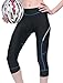 4ucycling Women's ¾ Cycling Tight Pants, Black & Blue Line, XL