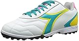 Diadora Women's Capitano LT Soccer Turf Shoes, White/Teal, 7.5 M US