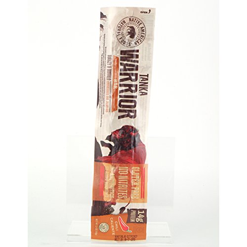 Tanka Meat Bar with Buffalo and Cranberries by, Warrior Bar Chili Caliente, Beef Jerky Alternative, Gluten Free Snacks, 2 Ounce Bar, Pack of 12