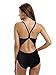 zeraca Women's Vintage Raceback Sporty One Piece Bathing Suit Swimsuit L14 Black