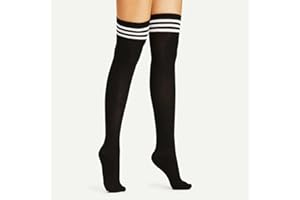 1 Pair Women'S Striped Thigh High Socks - Knee Stockings for Women