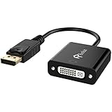 Rankie DP to DVI Adapter, Gold Plated DisplayPort to DVI Male to Female Converter (Black)