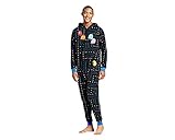 Pacman Gamer Adult Novelty Hooded Onesie Pajama with Detachable Pieces