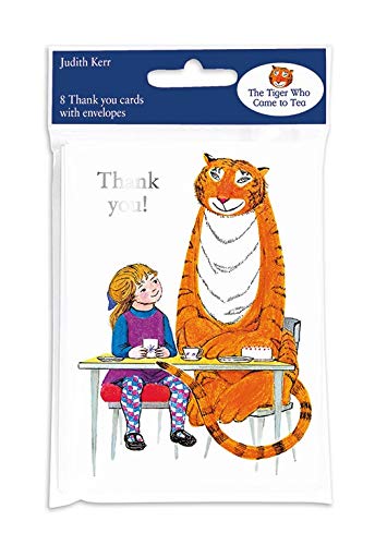 Pack of 8 Tiger Who Came to Tea Thank You Cards with White Envelopes