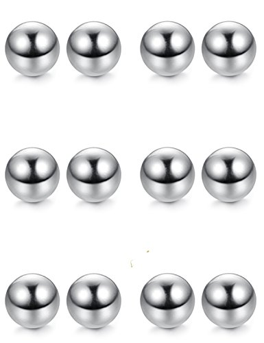 3 ORAZIO+Pairs+Stainless+Earrings+Womens