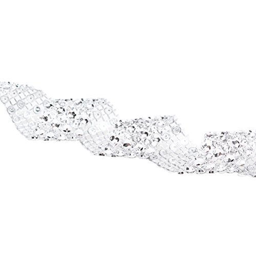 Color Scissor 4 Row 10 Yard Acrylic Rhinestone Diamond Ribbon Roll, Rhinestone Trim For Wedding Cakes, Birthday, Arts and Crafts (Silver) - Thumbnail 3