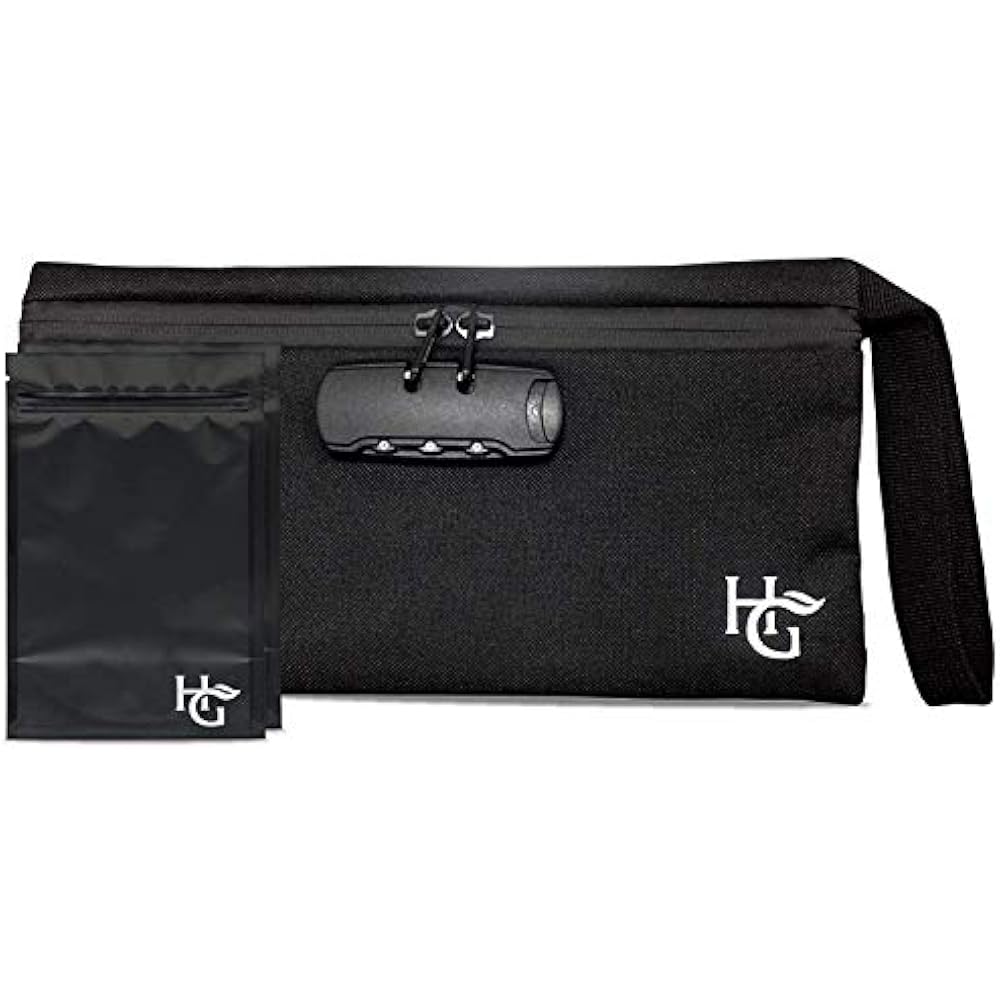 Smell Proof Bag With Builtin Combo Lock (11x6 Inches, Holds 2 Ounces