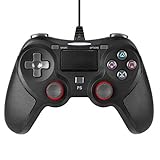 ROTTAY Wired USB Game Controller for Playstation 4, Professional Wired Gamepad Joysticks for Playstation 4/PS4 Slim/PS4 Pro (Wired Black) (Black)