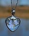 Forget Me Not Necklace for Women, Handmade Blue Heart Pendant, Real Pressed Flowers Jewelry, Anniversary Gift for Wife, Keepsake Personalized Jewelry, Artisan Hand Crafted by Bayou Glass Arts (22gm)