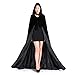 Newdeve Halloween Hooded Cloak Medieval Wedding Cape Black Robe Cosplay