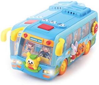 FUNFIELD Kids School Bus Toy with Lights and Music, Shakes, Self Driving, Bump and Go for Toddlers Boys and Girls