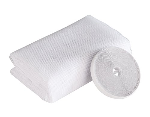 Windhager Moustiquaire pur Fenetres de Toit, Fermeture à glissière Permet d'atteindre à travers, avec bande velcro auto-adhésive de montage, 130 x 150 cm, blanc, 03419