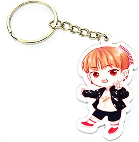1PC New Fashion Cute Kpop BTS Bangtan Boys Suga Q Edition Acrylic Keychain Keyring Pendant JUNG KOOK