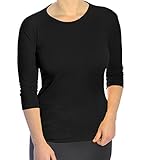 Kosher Casual Women's Modest 3/4 Sleeve Cotton Ribbed Tee For Women