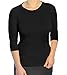 Kosher Casual Women's Modest 3/4 Sleeve Cotton Ribbed Tee For Women
