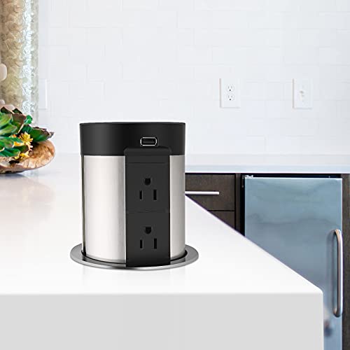 Automatic Pop up Power Outlet with Wireless Charger,Countertop Outlet