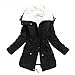 mewow Women's Winter Mid Length Thick Warm Faux Lamb Wool Lined Jacket Coat
