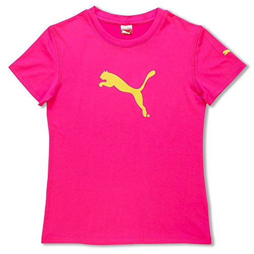 Puma Girls Athletic Sports Breathable Sweat Wicking T-Shirt Mesh Tee Pink Sz 5