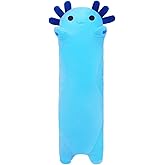 Sausudols Long Axolotl Plush, 19.6” Body Pillows for Kids, Cute Stuffed Animals for Girls, Soft Plushies Toy Gifts for Birthday Blue