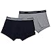Emporio Armani Men's 2 Pack Cotton Trunk, Grey/Marine, Large