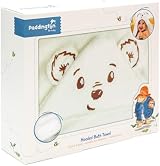 Paddington Baby Hooded Towel 100% Cotton 75x75cm Bear Embroidery view 2