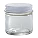 JUVITUS 1 oz / 30 ml Clear Thick Glass Straight Sided Jar with White Metal Airtight Lid (12 Pack)