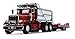 First Gear 1/50 Scale Diecast Collectible Red/Chrome/Red Peterbilt Model 367 Dump Truck with Beavertail Trailer (50-3404)