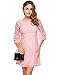 Zeagoo Women's 3/4 Flare Sleeve Floral Lace Elegant A-Line Cocktail Party Mini Dress