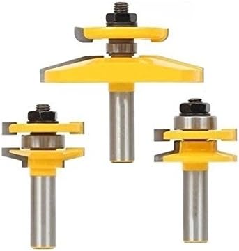 Accoed 3 Bit Raised Panel Cabinet Door Router Bit Set Bevel 1 2 Shank Woodworking Cutter Tenon Cutter For Woodworking Tools Amazon Com