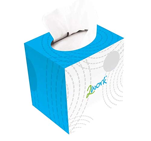 2Work FTW070 Facial Tissues Cube, 70 Sheets, Pack of 24