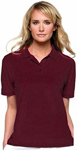 Ladies & Girls Pique Polo T Shirts Sizes 8 to 22 - WORK CASUAL SPORTS LEISURE (14 / L, MAROON) Apparel