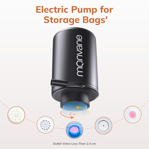 MONVANE Cordless Pump and Vacuum Bag for Clothes Vacuum Cleaner, 12 Pieces – 3L 80 x 60 cm, 3 M 70 x 50 cm, 3S 60 x 40 cm, 3XS 50 x 30 cm, Storage Cover for Travel Duvet, Suitcase