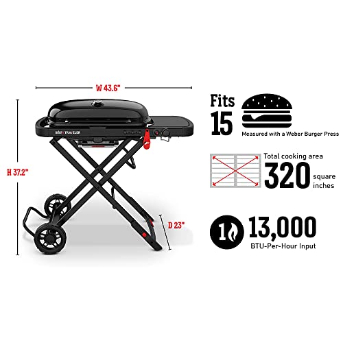 Weber Traveler Portable Gas Grill, Stealth Edition in Kuwait