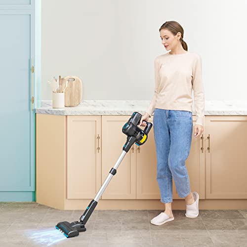 Oraimo Cordless Vacuum Cleaner, 2-speed adjustment Upgrade Lightweight Stick Vacuum OSV-102B with Self-Standing, Anti-tangle,Battery Vacuum Cleaner with LED for Home Pet Hair Carpet Hardwood Floor