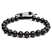 Jovivi 8MM Matte Agate Birthstone Gemstones Healing Power Crystal Macrame Adjustable Beaded Bracelet, Unisex
