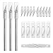 63 Pack Precision Knife Carving Craft Hobby Knife Kit, Sooez 3 PCS Exacto Knife 60 PCS Carving Blades Precision Cutter Craft Knife for DIY Art Work Cutting, Hobby, Scrapbook