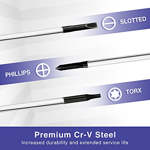 WORKPRO 10-Piece Precision Screwdriver Set with Pouch, Phillips, Slotted, Torx Star, Magnetic Screwdriver Repair Tool Kit, Non-Slip Grip, for Eyeglass, Watch, Computer, Laptop, Phone