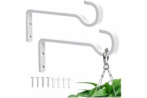 saffruff 6 Inch 2 Pack Heavy Duty Outdoor Plant Hangers for Hanging Baskets, Iron Hanging Plant Brackets, Metal Plant Wall Ho