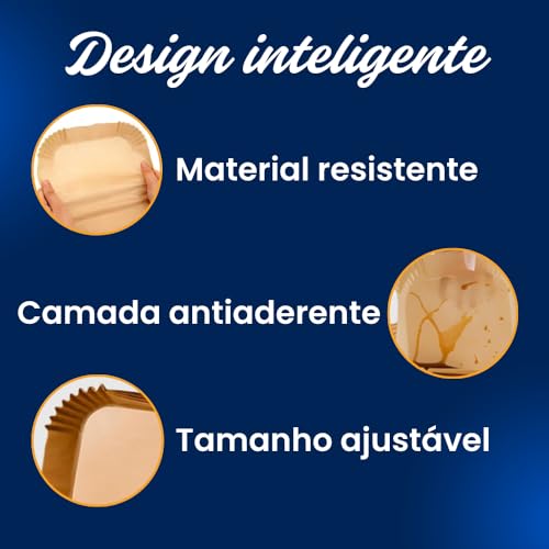Kit 150 Forma de papel para AirFryer - Forma Descartável Papel Quadrada Antiaderente Protetor à Prova De Gordura Para Fritadeira Sem Óleo - Tamanho Universal - Upshop