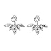 Kissweet Fashion Earings Big Crystal Ear Jackets Leaf Ear Clips Stud Earrings