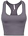 BEKDO Womens Basic Seamless Cropped Racerback Sports Tank Top-ONE Size-Gray