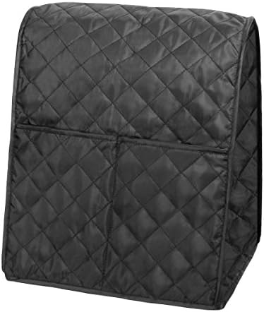 Lukher Dust-proof Cloth Cover with Organizer Bag for Kitchenaid Stand Mixer (Black)