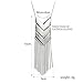 HUIMEI Chevron Three V Shaped Long Chain Pendant Necklace with Tassel