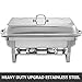 Mophorn Full Size Rectangular Chafers for Catering Buffet Warmer Set with Folding Frame, 8 Quart, Stainless Steel