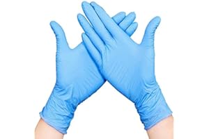 Disposable Nitrile Gloves, Medium size Latex-Free, Powder-Free, Blue Texture, Disposable Gloves (M, Blue)